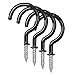 50 PCS 1.85 Inch Cup Hooks Ceiling Hooks,Vinyl Coated Screw-in Wall Hooks,Plant Hooks, Kitchen Hooks,Coffee Tea Cup Hooks,Suitable for Indoor and Outdoor Black