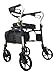 Evolution Trillium Lightweight Walker Rollator with Seat, Wheels, Brakes for Indoor, Outdoor Mobility, Tall Black
