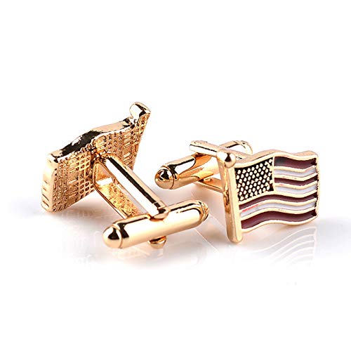 Mancuernillas KnBoB bandera americana oro rosado miniatura 3