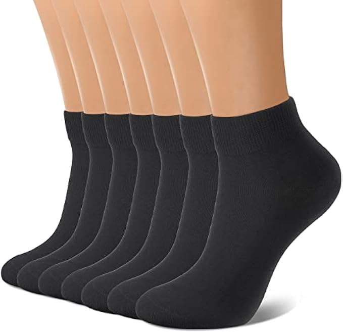Iseasoo 7 Pairs Men Ankle socks,Athletic Soft Low Cut Socks,Non Slip Cotton Socks for Men,Running Casual Socks