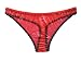 Haian PVC G-String Lace Panties Ladies Briefs (Large, Transparent Red)