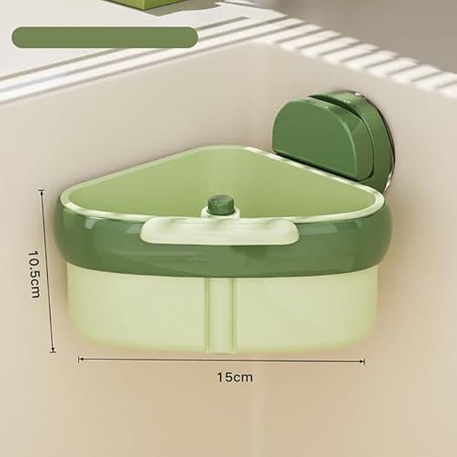 Kitchen Sink Organizer, Self-Draining Sink Organizer Rack for Kitchen Sink Corner with Towel Holder, Easy Cleanup Sponge Holder for Sink Tidy and Organized, 5.9x4.13x4.13 inch,Green