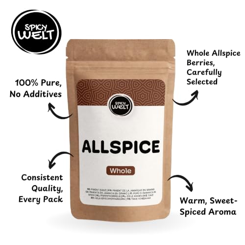 Spicy Welt Ziele Angielskie Całe (100g) – Całe Ziarna do Rosołu, Bigosu, Marynat, Śledzi, Zup & Kiszonek | Korzenne, Ciepłe, Aromatyczne | 100% Naturalne, Bez Dodatków