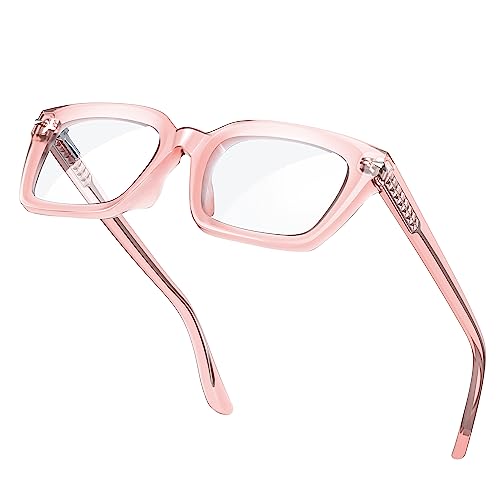 Image of VISOONE Spring Hinge Trendy Blue Light Blocking Glasses Square with Anti Computer Glare for Gaming Women Men YALE