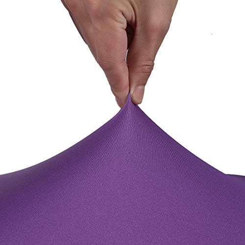 Deisy Dee Computer Office Chair Covers Pure Color Universal Chair Cover Stretch Rotating Chair Slipcovers Cover C091 (Purple)