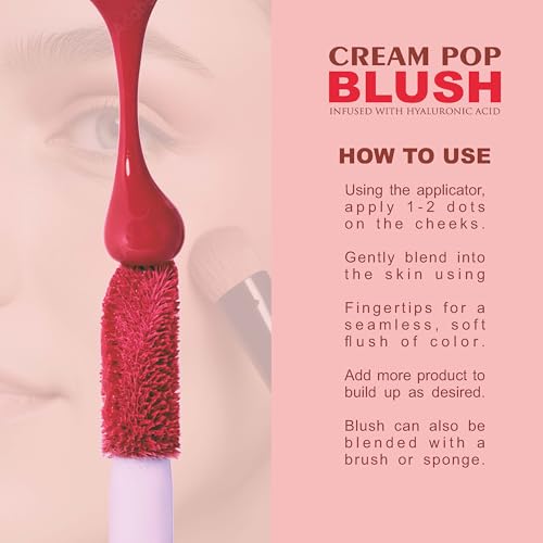 Image of Love Earth Cream Pop Blush - Pack of 5 | Hyaluronic Acid | Smooth, Lightweight, Long-Lasting | Dewy Finish, Easily Blendable| Everyday Natural Glow | Suitable for All Skin Types - (2ML X 5) 10ML