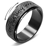 Anillo giratorio de acero inoxidable de titanio para mujeres y hombres, tamaño 6-12, ancho de 6 mm, 5 colores: oro rosa, arco iris, plata, negro y azul, 10, Metal, Sin piedra preciosa