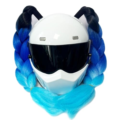 Hayaww Trenzas para Casco Trenzas para Casco De Moto Trenzas De Casco Motocicleta Cola De Caballo Casco con Ventosa para Bicicleta Motocicleta Scooter Casco Motocross Accesorios (C)