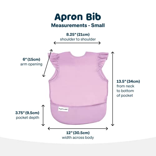 Image of Tiny Twinkle Mess Proof Baby Bib for Girls | Waterproof Toddler Bib for Eating | Baby Apron for Feeding | Machine Washable | Perfect Shower Gift (Lilac, Small 6-24 Months)