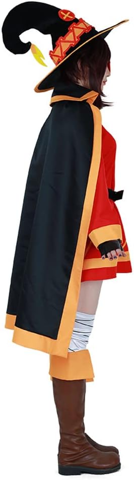 miccostumes Women's Costume Anime Witch Cosplay Outfit Red Dress With Hat And Cape