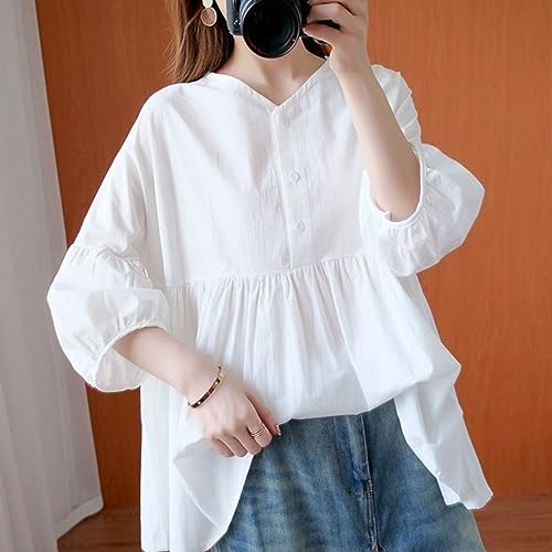 Chemises pour dames minces hauts amples col en v contre la chaleur - 3