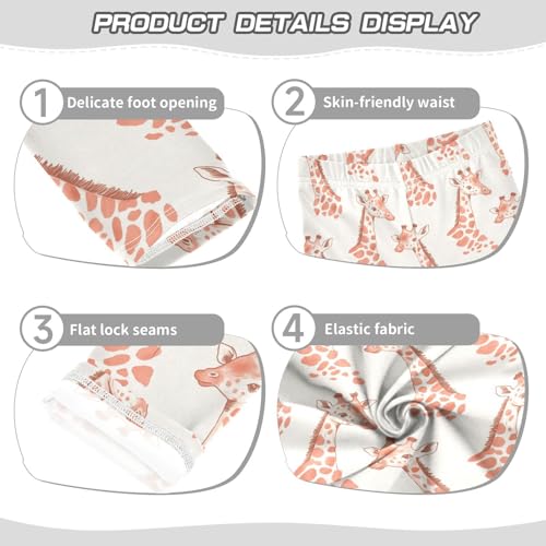 Giraffe Lovely Animal Girls Casual Leggings for Kids Printed Long Pant Bottoms Stretch and Soft3