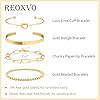 Reoxvo Gold Bracelets Stack for Women Non Tarnish Gold Bangle Cuff Bracelets Jewelry for Women Trendy #1