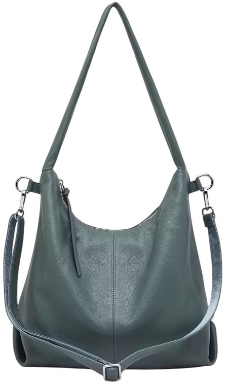 Image of Genuine Leather Hobo Handbag, Sadle Handle Shoulder Bag for Women, Trendy Designer Hobo Tote Handbag,