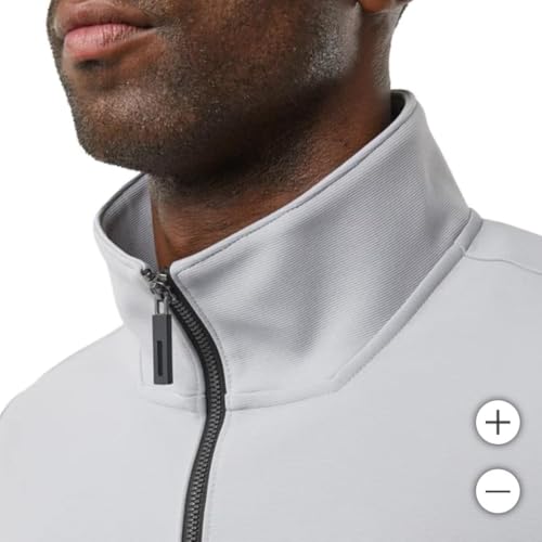 32 Degrees Men's Full Zip Jacket – Regular Fit, Outdoor Casual, Adjustable Cuffs, Stand Collar, Brushed Interior, Active Zip Coat (Gray, L)4