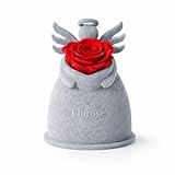 Preserved Rose Angel Gift for Women – Real Eternal Rose Guardian Angel Figurine, Romantic Gift for Mom Wife Girlfriend, Birthday Valentine’s Day Mother’s Day Decor