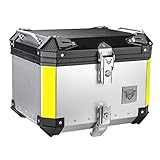 VCOROS 43L Aluminum Alloy Motorcycle Storage Top Box Case Anti-Impact Waterproof Motorbike Tail Box...