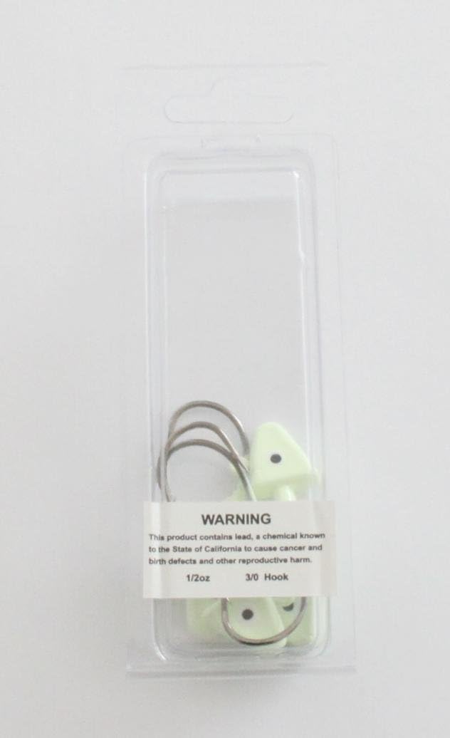 Shad Jig Heads 1/2oz, 56 Pcs in 14 Packs Glow Hook 3/0, for Freshwater & Saltwater Fishing, Ideal for Soft Bait Rigging & Night Fishing