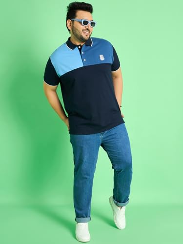 Bigbanana Men Plus Size Color Blocked Multi Color Polo Tshirt