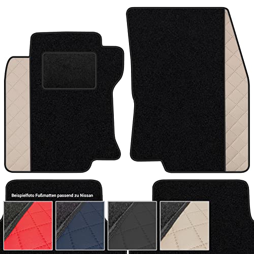 moto-MOLTICO Fußmatten Auto Velours Autoteppiche Schwarz Automatten Set 4-teilig - Auffälliges...