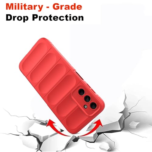 Image of amazon basics Mobile Cover for Samsung Galaxy A25 5G | Full Camera Protection | Liquid Silicon Case | Flexible Bumper Case for Samsung Galaxy A25 5G (Red)