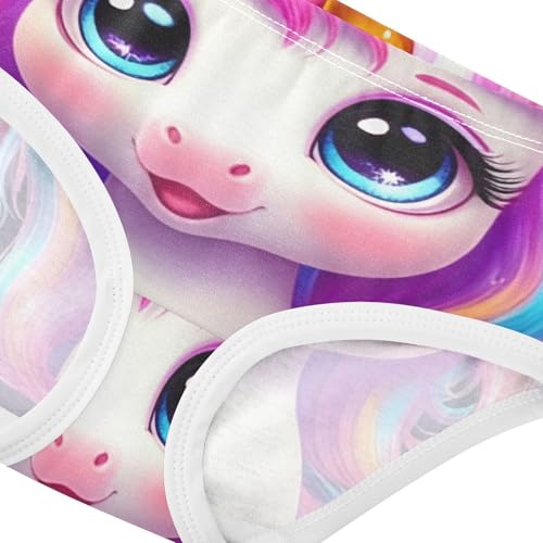 Toddler Girls Underwear 2t Cotton Cute Panties Girl Bright Briefs Underpants Cute Unicorn Horn Rainbow4