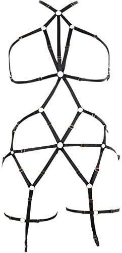 Gothic Harness Bra Straps Halloween for Women Body Caged Bra (J)