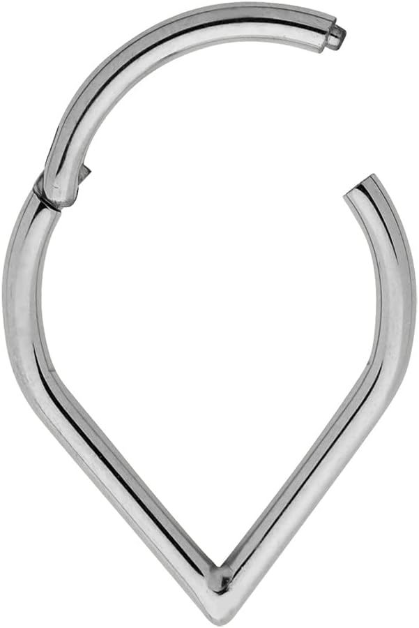 365 Sleepers Titanium Implant Grade 16G Tear Drop Septum Jewelry Hinged Segment Ring Body Piercing Hoop Lip Rings Helix Cartilage Rook Sleeper Earrings 8mm – 10mm - Image 4