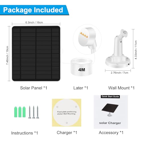 Carregador de painel solar de 5 W para Google Nest Cam para ambientes externos ou internos geração 2