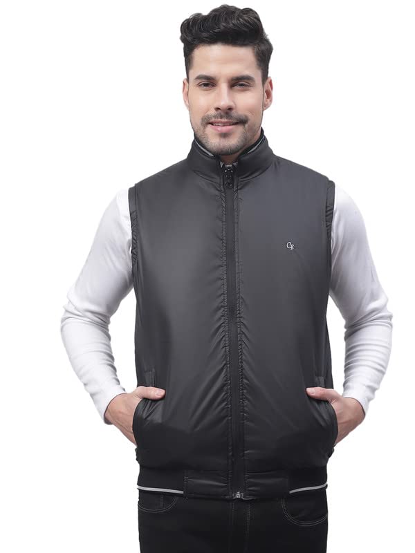 Image of Cantabil Grey Winter Wear Reversible Jacket Full Sleeve for Men l Jacket for Men l Winter Wear Jacket for Men (P MJKT00097 GREY)