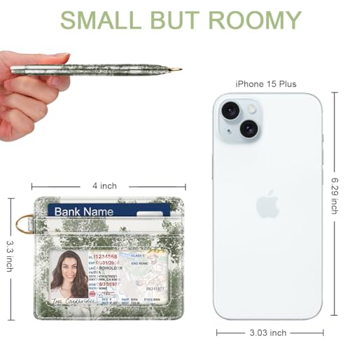 Image of Slim Minimalist Pocket Credit Card Holder Wallet Women | RFID Blocking Lightweight Thin Small Cute Card Cases, Foggy Forest