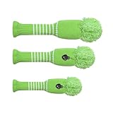 Generic ニットゴルフヘッドカバー3個セット – 多数のウッドクラブに対応する柔軟保護アクセサリー (緑)