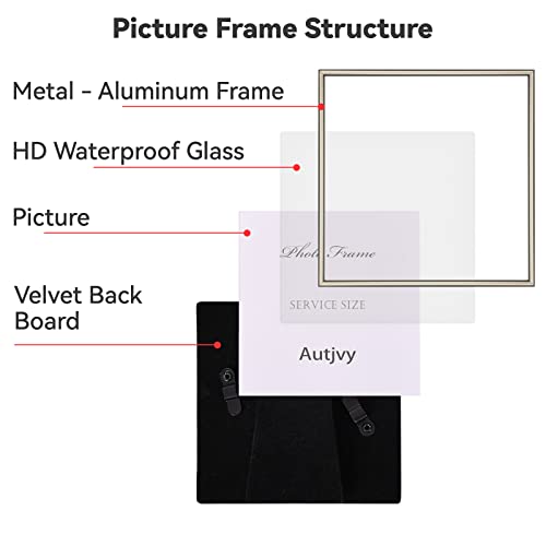 Autjvy 4X4 Picture Frame Champagne Brushed Modern Simple Thin Aluminum Metal Photo Frame With Hd Real Glass, Display For Tabletop And Wall Collage. (2 Pack) #TOP3
