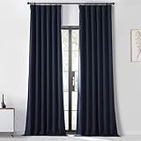 HPD HALF PRICE DRAPES 100% Blackout Curtains for Bedroom & Living Room 50 X 108 Performance Woven Solid Thermal Insulated Window Curtain (2 Panels), PWBO-193810-108, Grand Navy