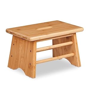 Relaxdays Bambus Tritthocker Badhocker 10046319