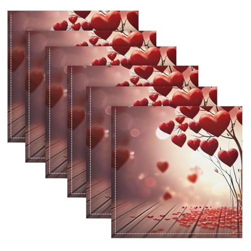 Servilletas de Tela YETTASBIN Día de San Valentín Pack 6 miniatura 1