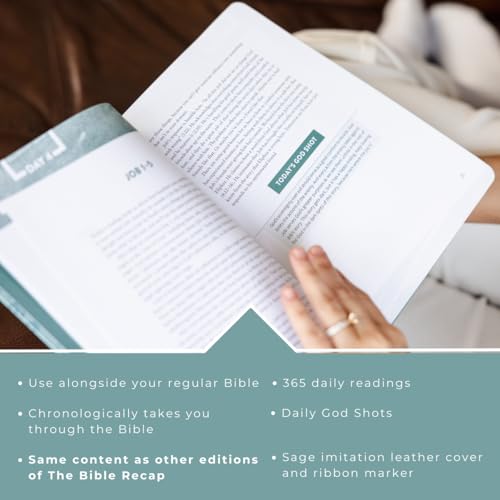 Image of The Bible Recap: A One-Year Guide to Reading and Understanding the Entire Bible―Deluxe Edition, Floral Sage (365-Day Bible Study Guide for Girls, Teens & Women to Read the Bible in a Year)