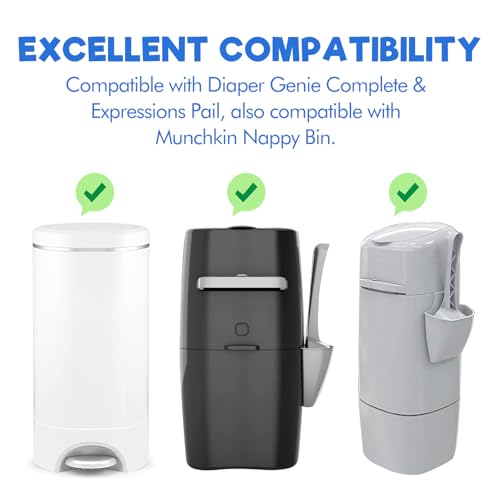 Image of Diaper Pail Refill Bags,10 Pack for Genie Diaper Bags Refill scented, 100% Lock Odor and Seal Diaper Pail Refills, Fully Compatible with Diaper Genie and with Munchkin(Cartridge is not included)