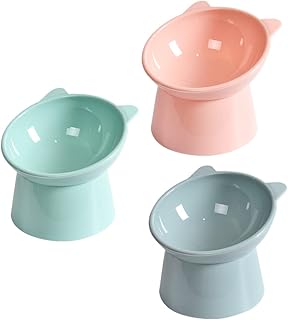 Cat Food Dish Cat Bowls Elevated Tilted Cat Bowls Raised Food Bowl: Pet Feeder Waterer Cat Dish Whisker Fatigue Anti Vomiting Cat Bowls 3 Pcs Cat Bowls Elevated Raised Cat Bowl