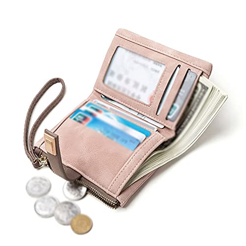 Womens wallet Fashion Ladies Zipper Buckle Small Money Bag Change Credit Card Holder Leather (Brown)3