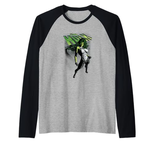 Marvel She-Hulk Shadow Raglan t-shirt de baseball bicolore pour adulte