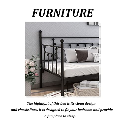Metal-Daybed-Frame-Twin-Size-with-Steel-Slats-Platform-FurnitureBlack 41XHgfOX2JL