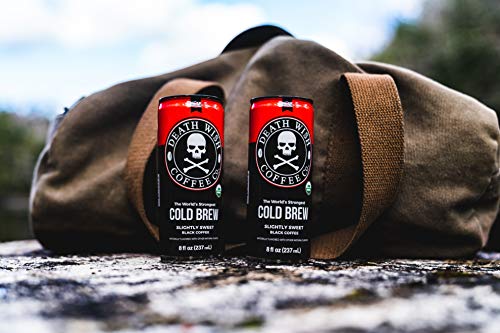Death Wish Coffee, Cold Brew Cans, The World’s Strongest Coffee, Organic Iced Coffee Drink - 8 Ounces - 300 mg of caffeine - 4 Pack (Slightly Sweetened Black) - Thumbnail 4