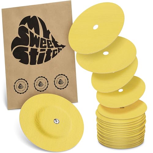 MySweetStitch - 25 x Parche FreeStyle Libre 1 & 2 Redondo con agujero de ventilación, Overpatch Ø 65 mm, protector sensor, parches sensor, impermeable, transpirable, Amarillo