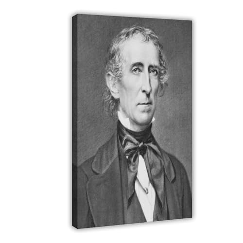 Impression sur toile John Tyler cadre à suspendre pour habiller un mur vide de bureau ou salon