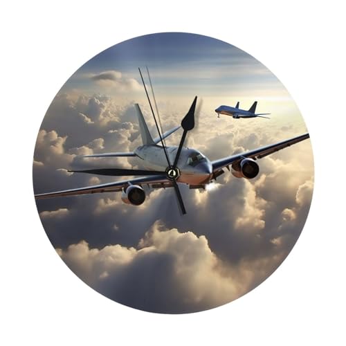 Dwrepo Horloge murale en avion de 25,4 cm sans tic-tac