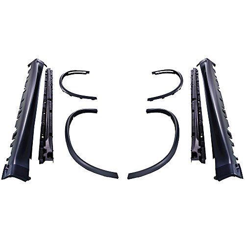 Full Bodykit Conversion Compatible with 2014-2017 BMW F15 X5 M-Tech, Unpainted Black PP Polypropylene Front Rear Bumper Side Skirts Fender Flares Grille Grill by IKON MOTORSPORTS, 2015 2016