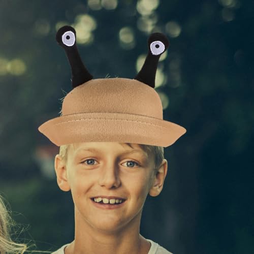 Homoyoyo Small Round Snail Eyes Hat for Creative Casual Wear Cap Light Brown Dress Up Hat for Adorable and Unique Design for Fall and Winter4