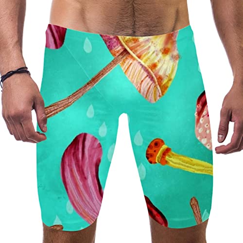Maillot de bain long homme motif champignon short plage vert taille XXL