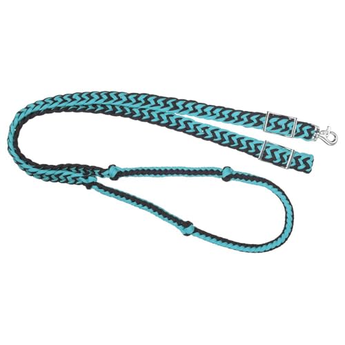 Tough 1 Knotted Cord Barrel Reins 114/Turq/Blk